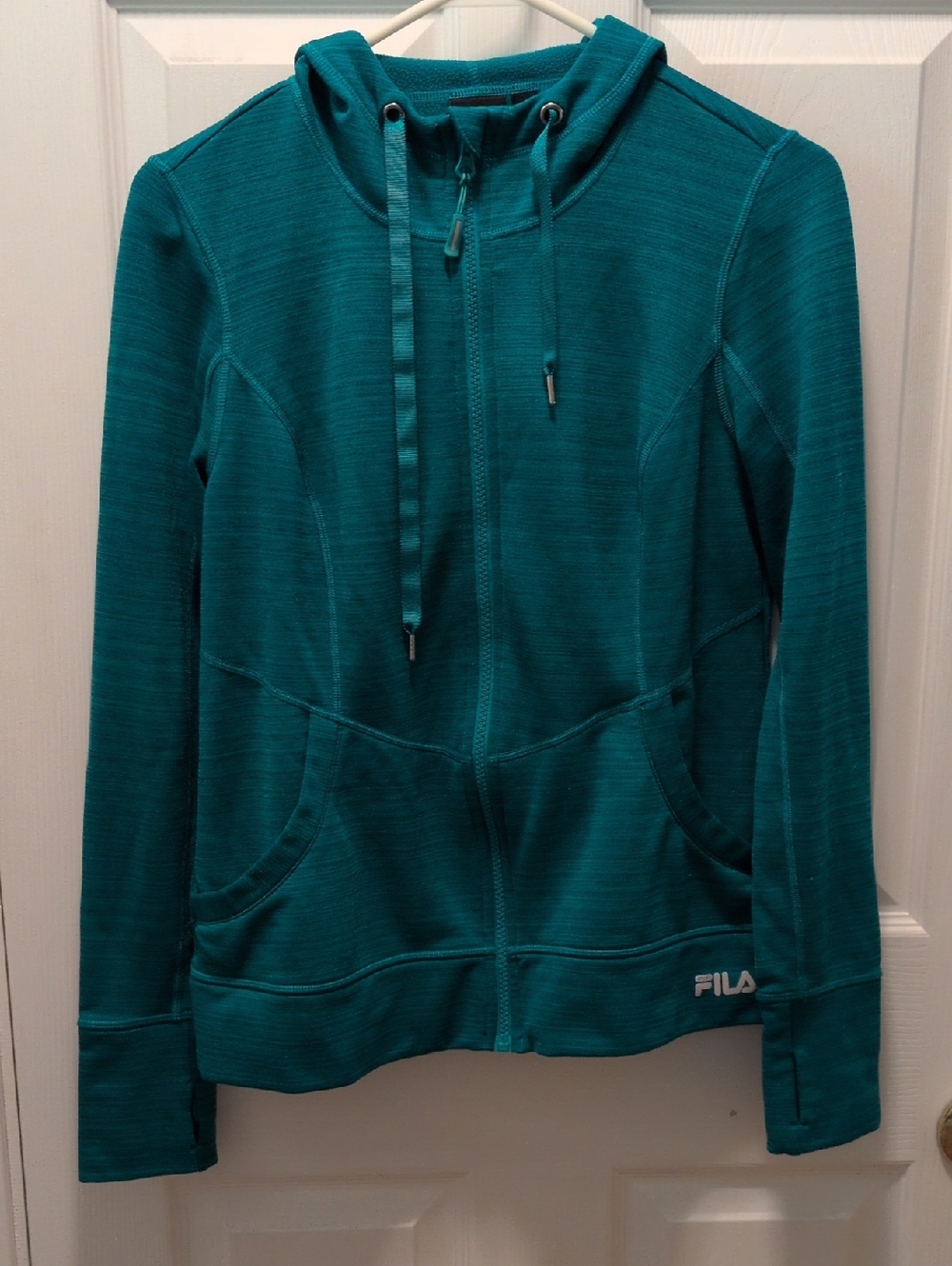 FILA Women's Teal Full-Zip Hooded Sweatshirt